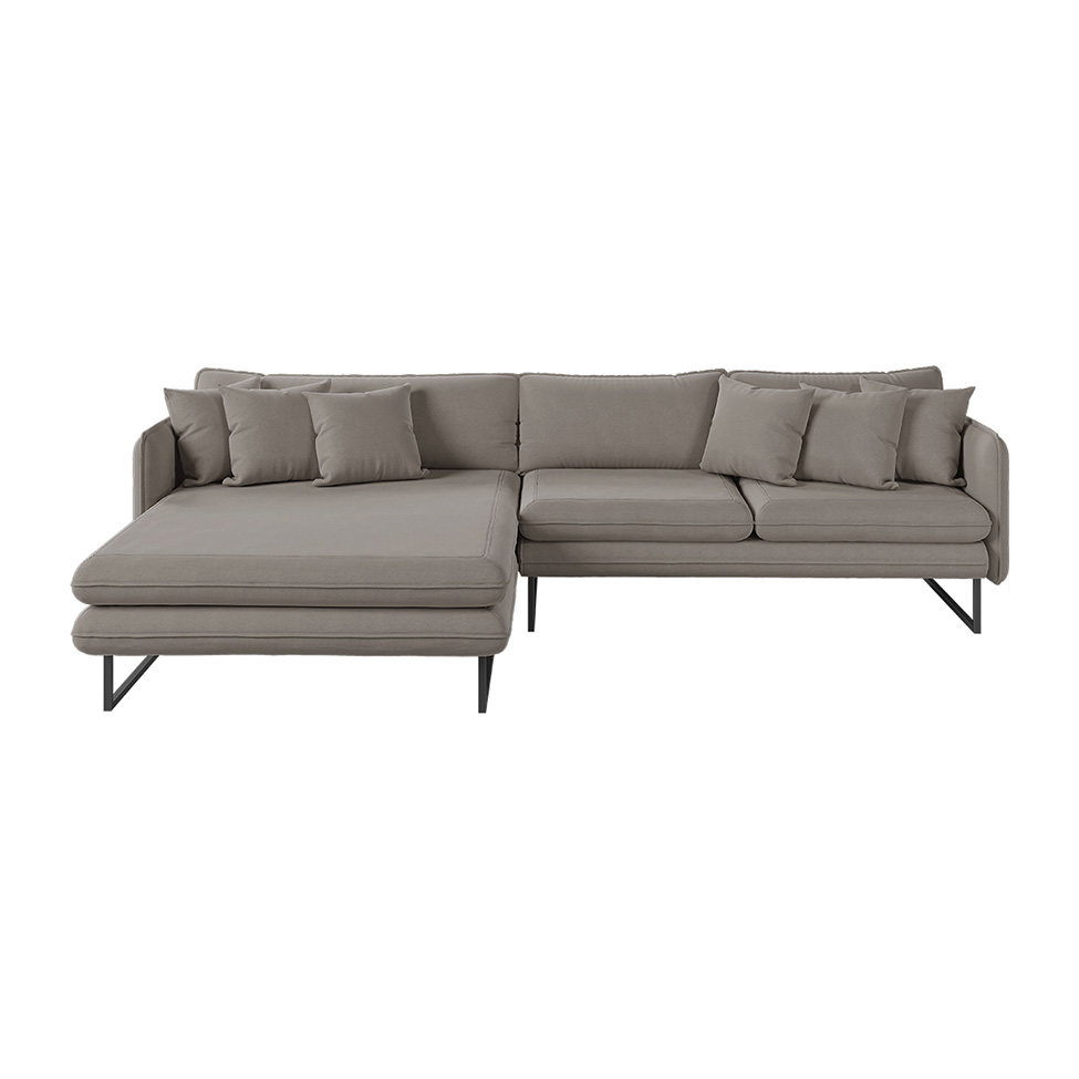 Sofá 5 Lugares Ricco com Chaise Esquerda Linho Fendi