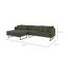 Sofá 5 Lugares Ricco com Chaise Esquerda Linho Verde