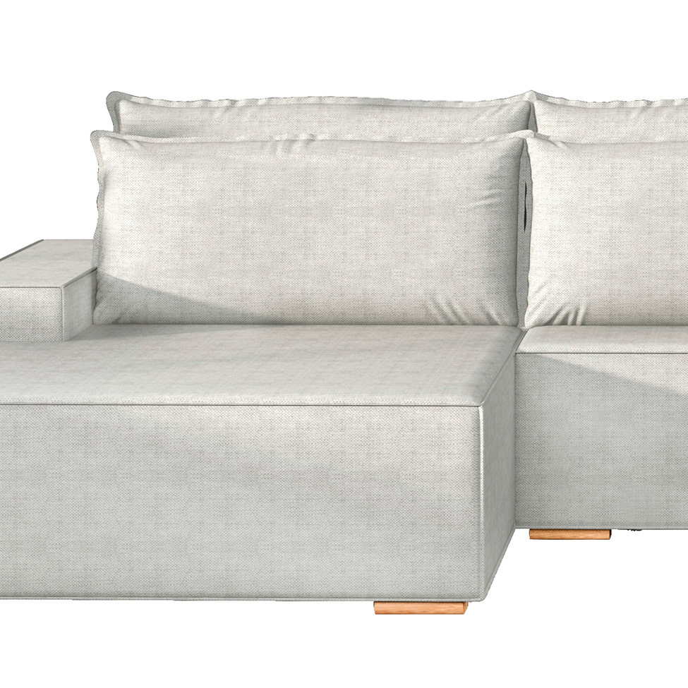 Sofá 5 Lugares Toronto com Chaise Esquerdo Poliéster Cinza