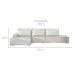Sofá 5 Lugares Toronto com Chaise Esquerdo Poliéster Creme