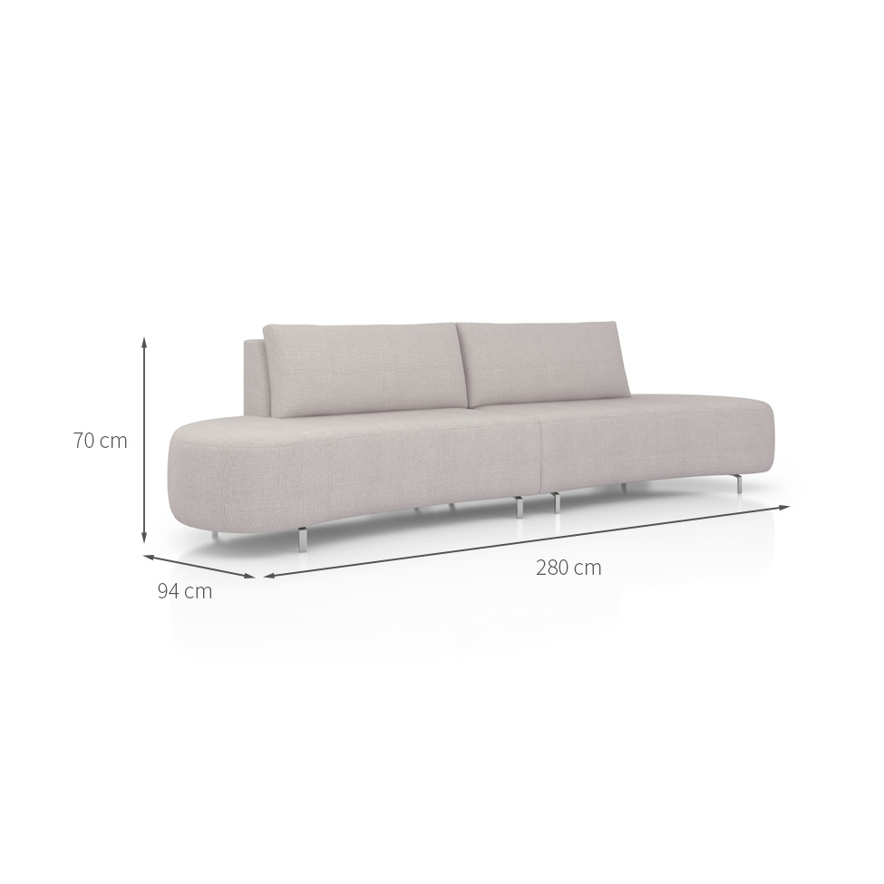 Sofá 5 Lugares Xangai Itacaré Cinza 280 cm