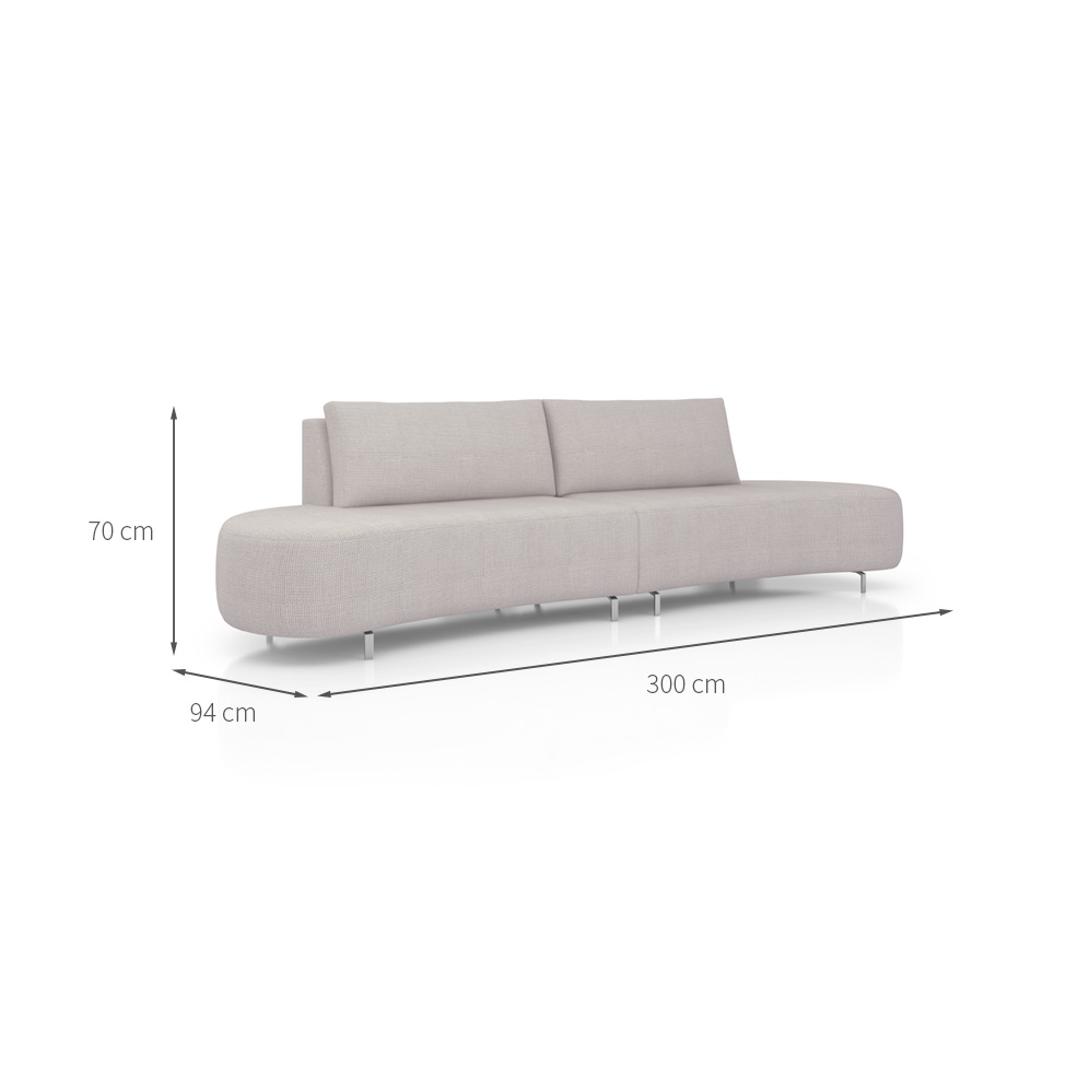 Sofá 5 Lugares Xangai Itacaré Cinza 300 cm