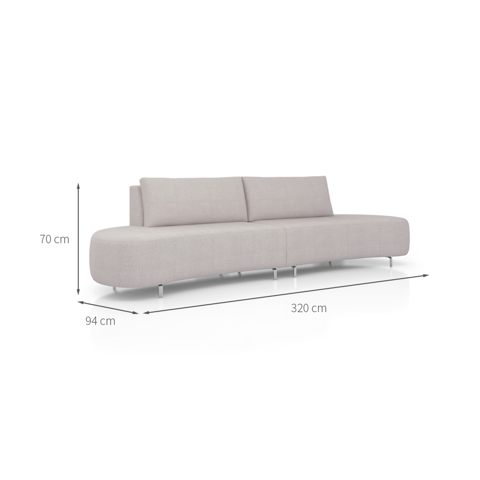 Sofá 5 Lugares Xangai Itacaré Cinza 320 cm