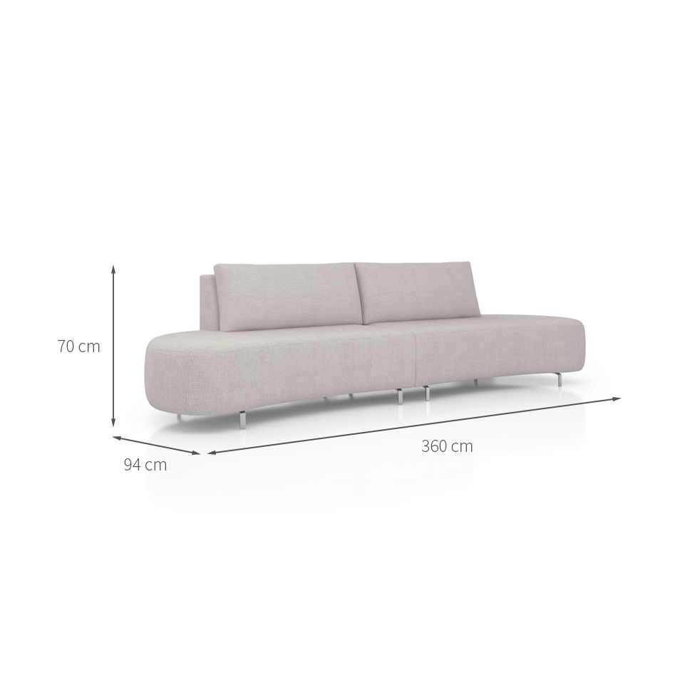 Sofá 5 Lugares Xangai Itacaré Cinza 360 cm