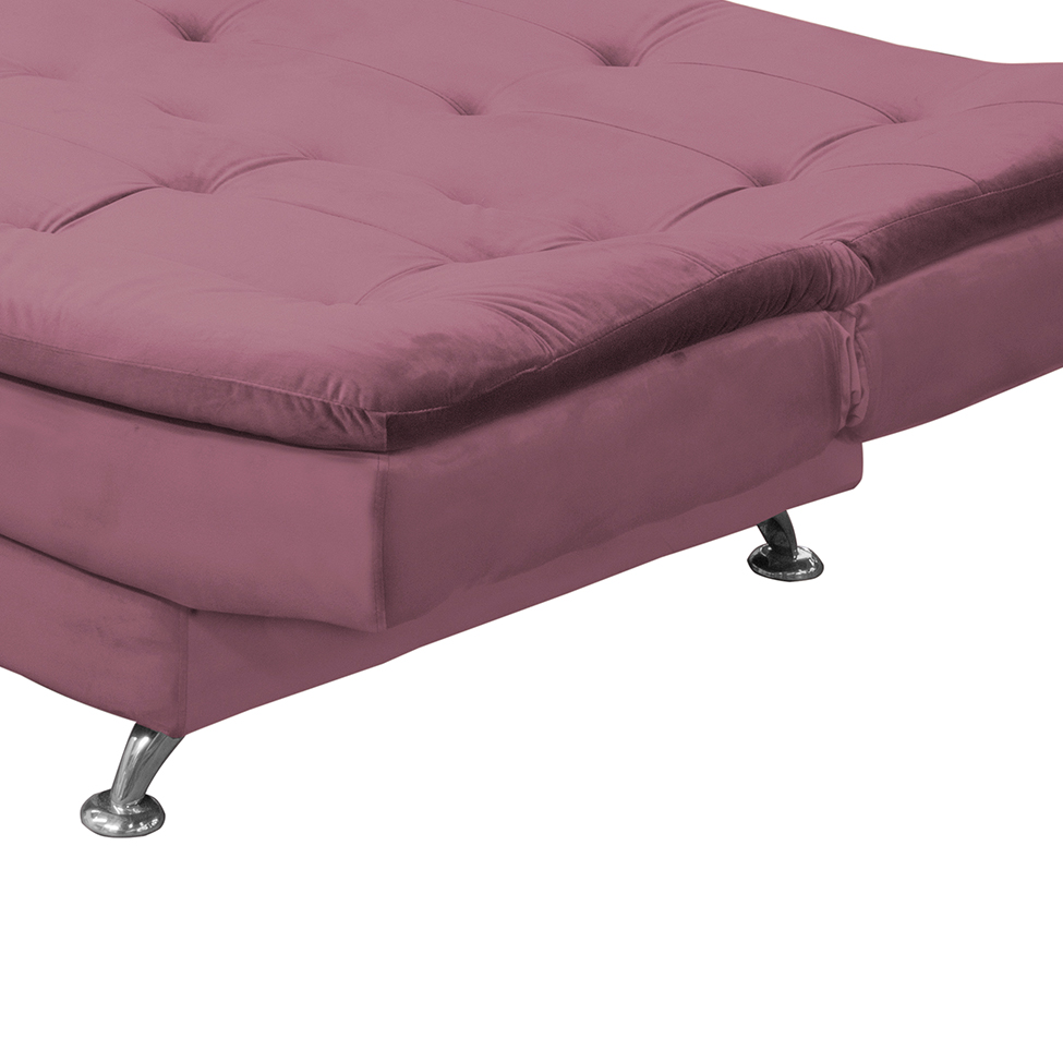Sofá-Cama 2 Lugares Salomé Veludo Rosê