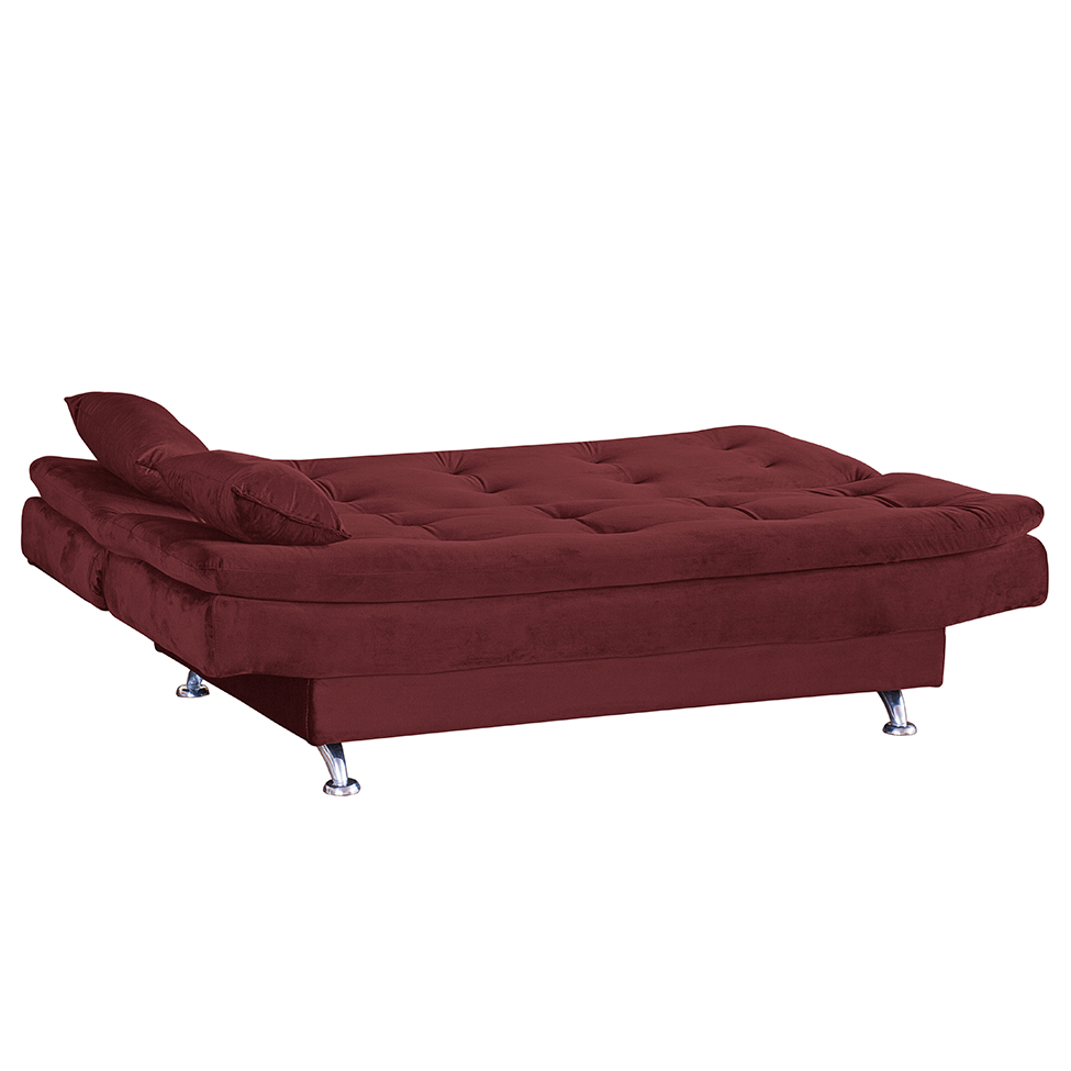 Sofá-Cama 2 Lugares Salomé Veludo Vinho