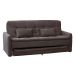 Sofá-Cama 3 Lugares Casal Madalena Veludo Marrom