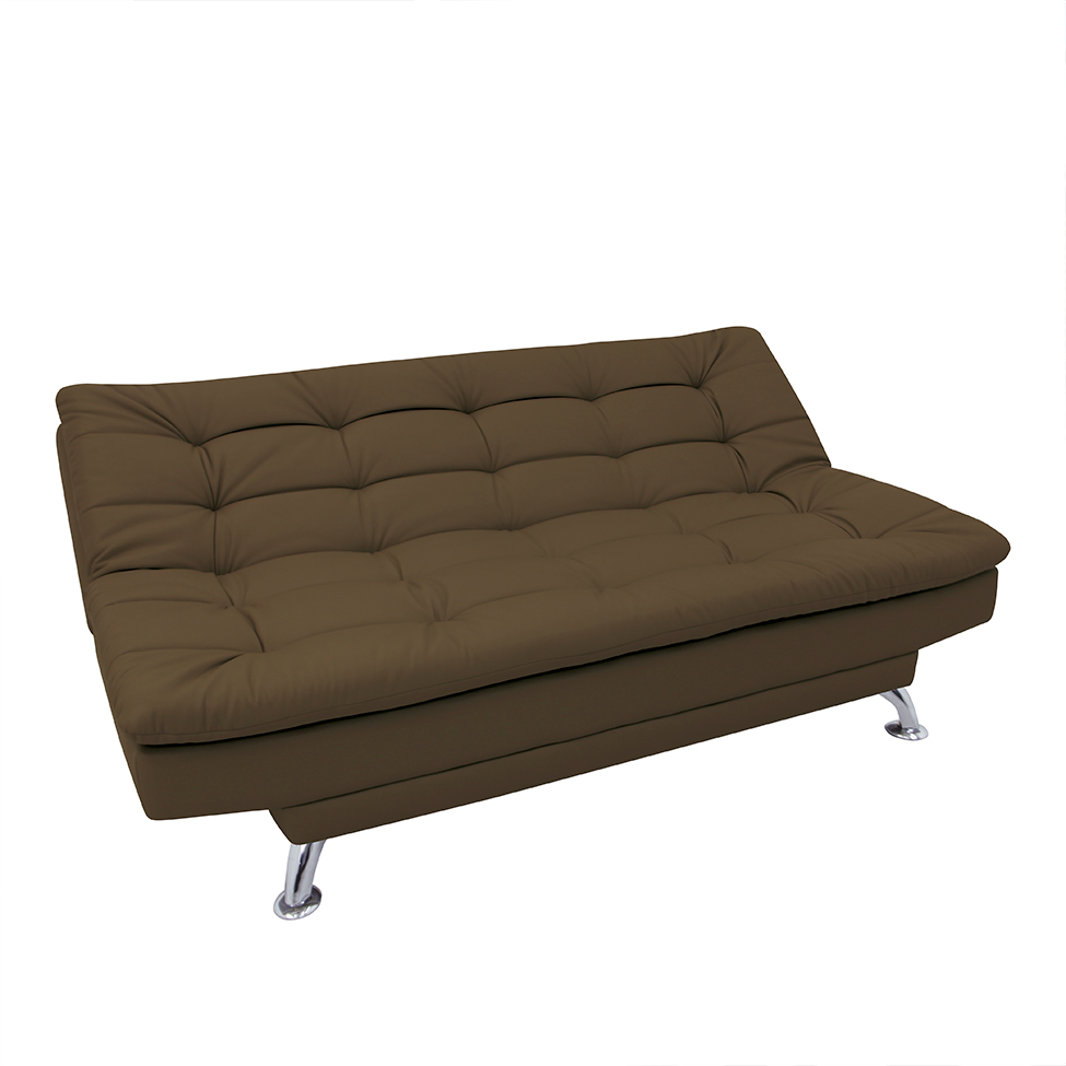 Sofá-Cama 3 Lugares Casal Premium Marrom