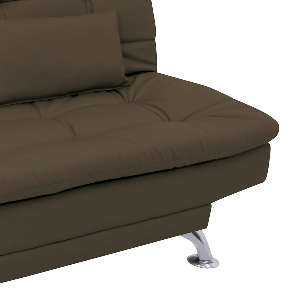 Sofá-Cama 3 Lugares Casal Premium Marrom