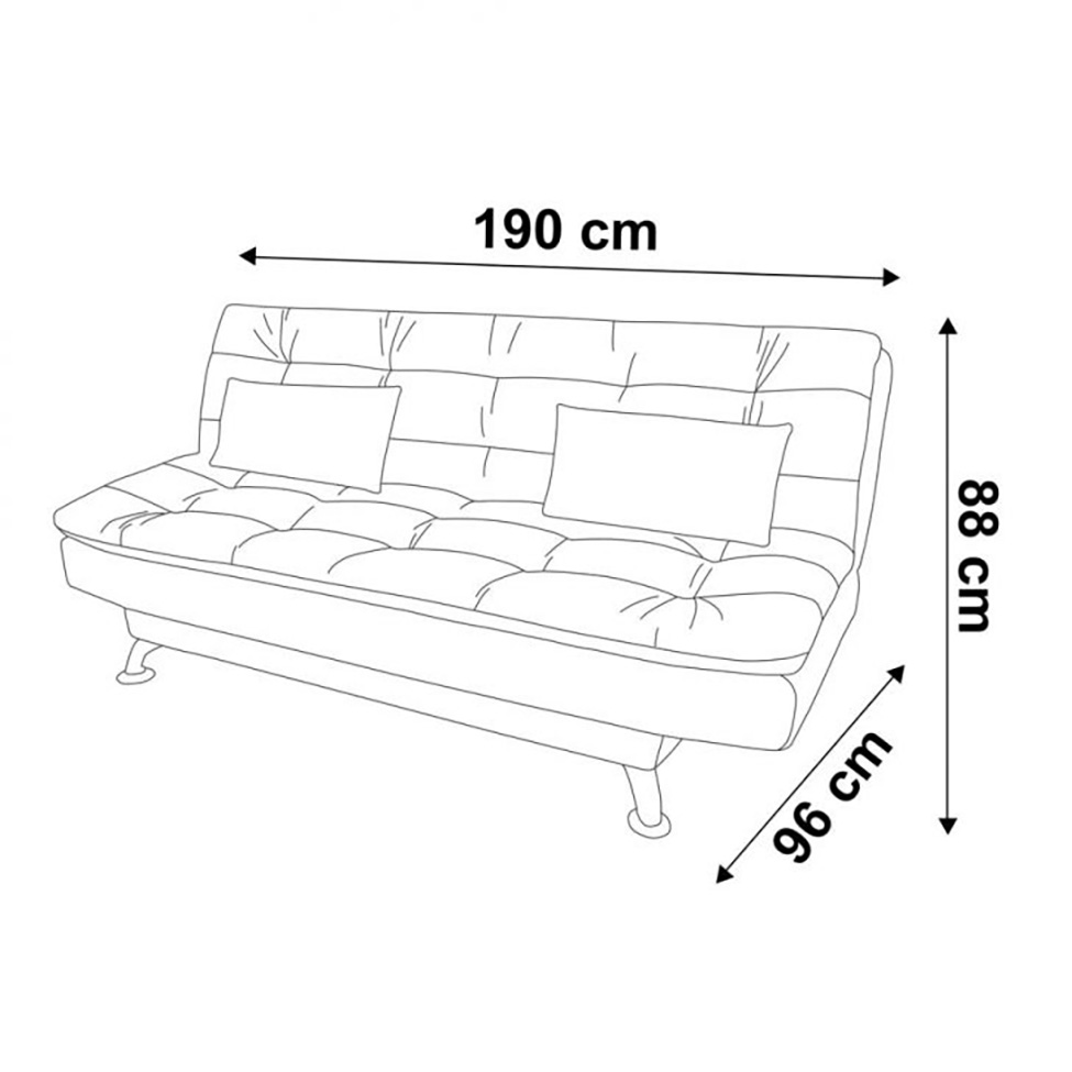 Sofá-Cama 3 Lugares Casal Premium Marrom