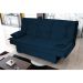Sofá-Cama 3 Lugares Esmeralda Veludo Azul