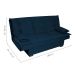 Sofá-Cama 3 Lugares Esmeralda Veludo Azul