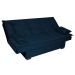 Sofá-Cama 3 Lugares Esmeralda Veludo Azul