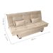 Sofá-Cama 3 Lugares Esmeralda Veludo Light Bege