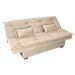 Sofá-Cama 3 Lugares Esmeralda Veludo Light Bege