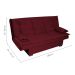 Sofá-Cama 3 Lugares Esmeralda Veludo Vermelho