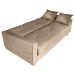 Sofá-Cama 3 Lugares com Baú Pamela Veludo Capuccino