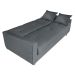 Sofá-Cama 3 Lugares com Baú Pamela Veludo Chumbo