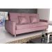 Sofá-Cama 3 Lugares com Baú Pamela Veludo Rosê