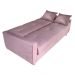 Sofá-Cama 3 Lugares com Baú Pamela Veludo Rosê