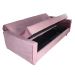Sofá-Cama 3 Lugares com Baú Pamela Veludo Rosê