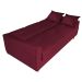 Sofá-Cama 3 Lugares com Baú Pamela Veludo Vermelho