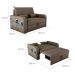 Sofá-Cama Casal 2 Lugares Lady Dai com Baú Suede Capuccino