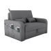 Sofá-Cama Casal 2 Lugares Lady Dai com Baú Suede Cinza