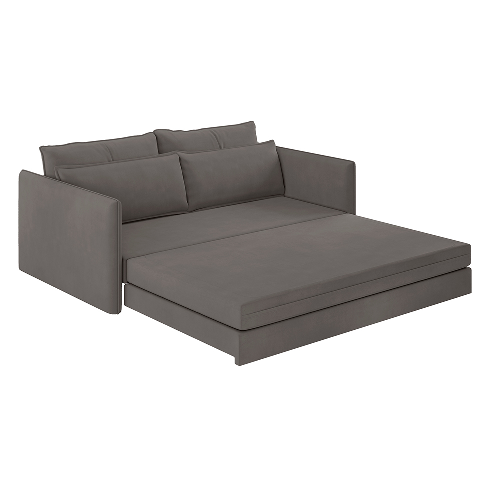 Sofá-Cama Casal 2 Lugares Sophia Suede Cinza