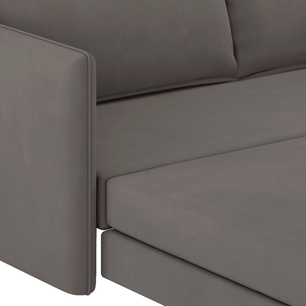 Sofá-Cama Casal 2 Lugares Sophia Suede Cinza