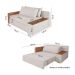 Sofá-Cama Casal 2 Lugares com Baú Lateral Panamá Linho Gelo