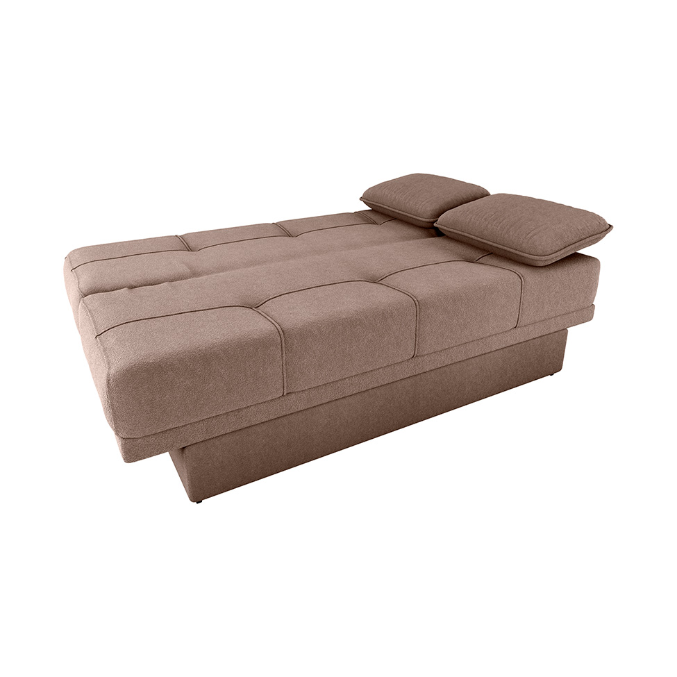 Sofá-Cama Casal 2 Lugares com Baú Sany Marrom