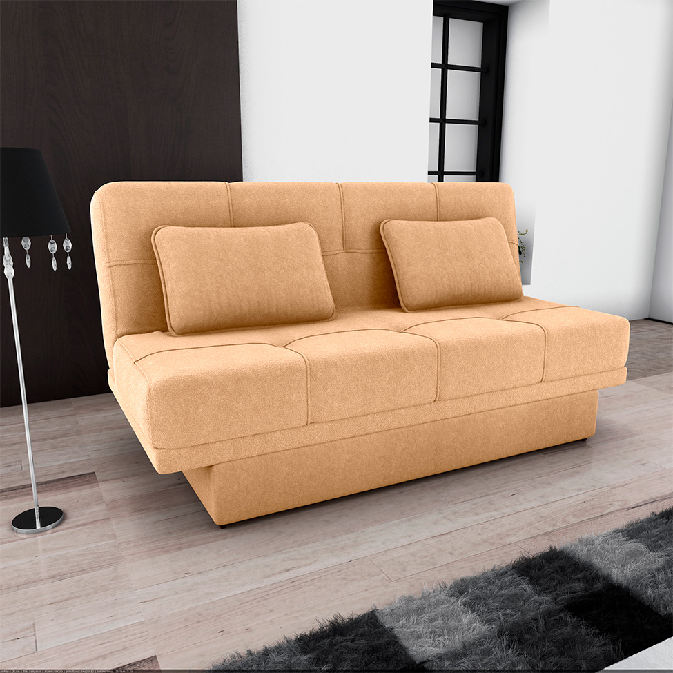 Sofá-Cama Casal 2 Lugares com Baú Sany Mostarda