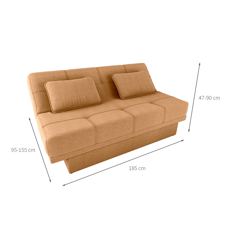 Sofá-Cama Casal 2 Lugares com Baú Sany Mostarda