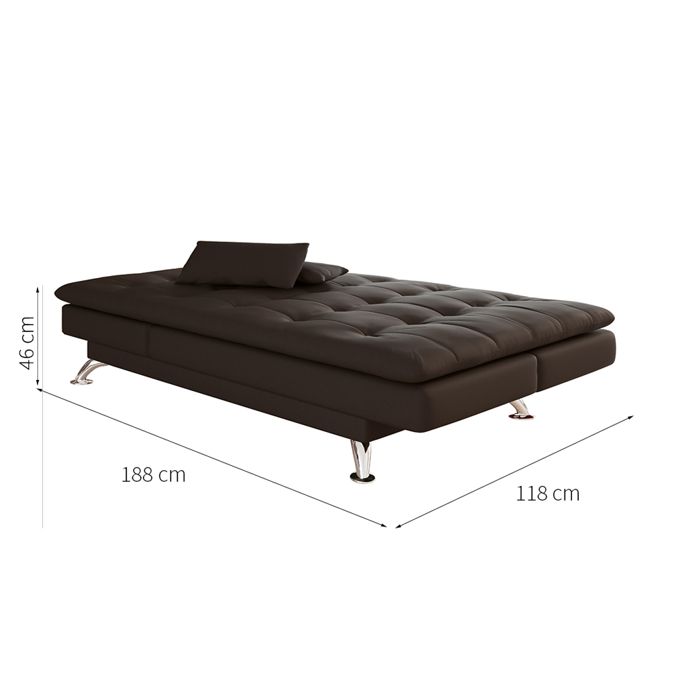 Sofá-Cama Casal 3 Lugares Amanda Café