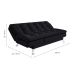 Sofá-Cama Casal 3 Lugares Amanda I Suede com Almofadas Preto