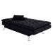 Sofá-Cama Casal 3 Lugares Amanda I Suede com Almofadas Preto