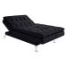 Sofá-Cama Casal 3 Lugares Amanda I Suede com Almofadas Preto