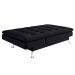 Sofá-Cama Casal 3 Lugares Amanda I Suede com Almofadas Preto