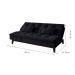 Sofá-Cama Casal 3 Lugares Amanda II Suede com Almofadas Preto