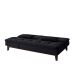 Sofá-Cama Casal 3 Lugares Amanda II Suede com Almofadas Preto