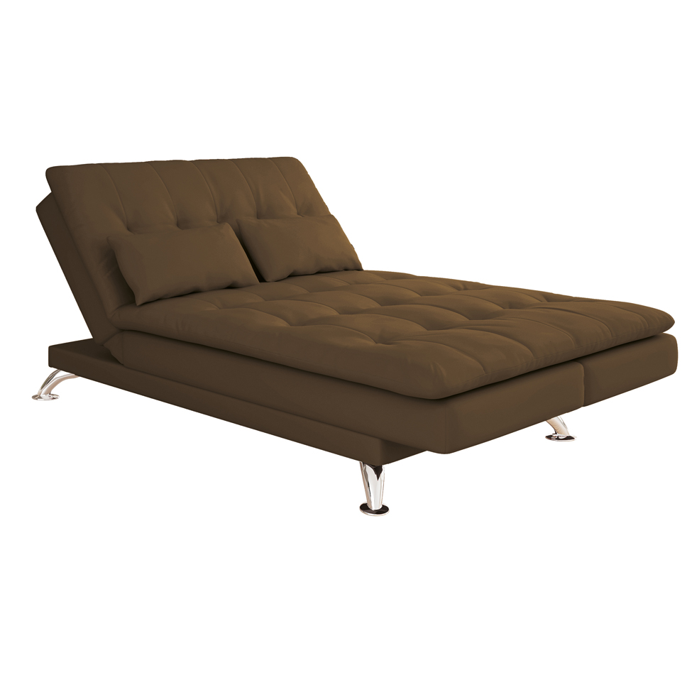 Sofá-Cama Casal 3 Lugares Amanda Marrom