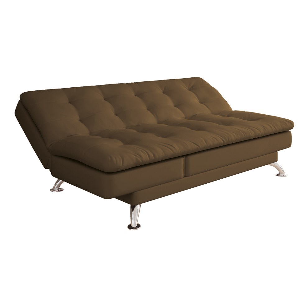 Sofá-Cama Casal 3 Lugares Amanda Marrom