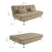 Sofá-Cama Casal 3 Lugares Amanda Suede Bege