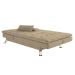 Sofá-Cama Casal 3 Lugares Amanda Suede Bege