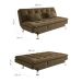 Sofá-Cama Casal 3 Lugares Amanda Suede Castanho