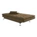 Sofá-Cama Casal 3 Lugares Amanda Suede Castanho
