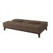 Sofá-Cama Casal 3 Lugares Amanda Suede com Almofadas Castanho