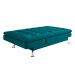 Sofá-Cama Casal 3 Lugares Amanda Suede com Almofadas Turquesa