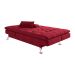 Sofá-Cama Casal 3 Lugares Amanda Suede com Almofadas Vermelho